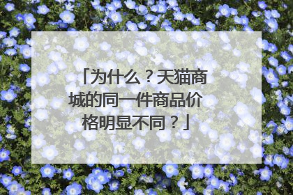 为什么？天猫商城的同一件商品价格明显不同？