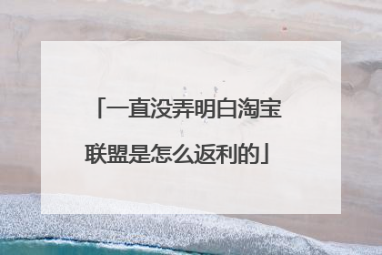 一直没弄明白淘宝联盟是怎么返利的