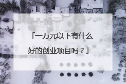 一万元以下有什么好的创业项目吗?