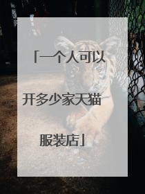 一个人可以开多少家天猫服装店