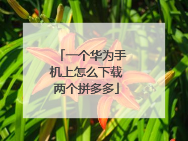 一个华为手机上怎么下载两个拼多多