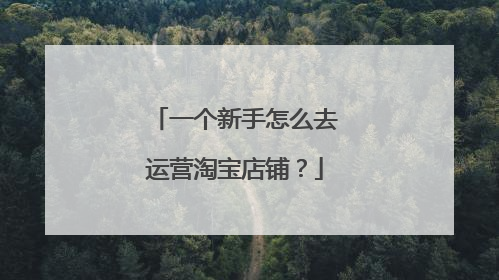 一个新手怎么去运营淘宝店铺?