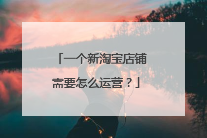 一个新淘宝店铺需要怎么运营？