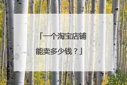一个淘宝店铺能卖多少钱?
