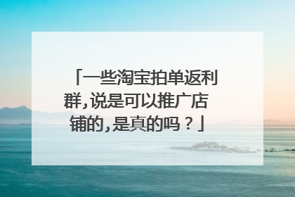 一些淘宝拍单返利群,说是可以推广店铺的,是真的吗?