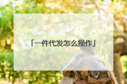 一件代发怎么操作