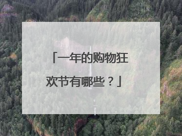 一年的购物狂欢节有哪些?