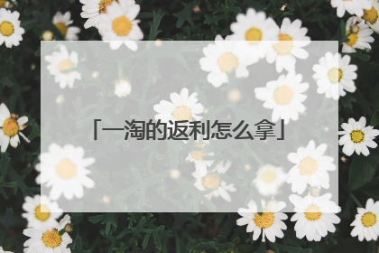 一淘的返利怎么拿