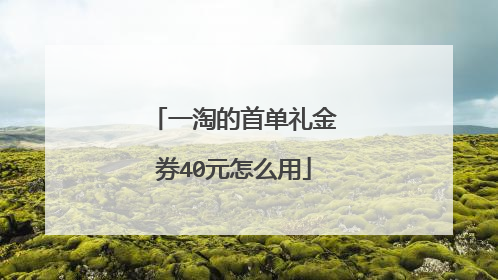一淘的首单礼金券40元怎么用