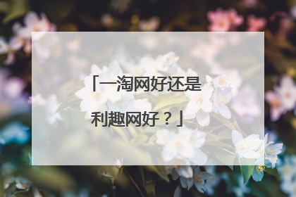 一淘网好还是利趣网好？