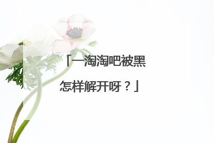 一淘淘吧被黑怎样解开呀？