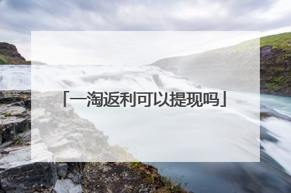 一淘返利可以提现吗