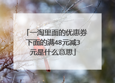 一淘里面的优惠券下面的满48元减3元是什么意思