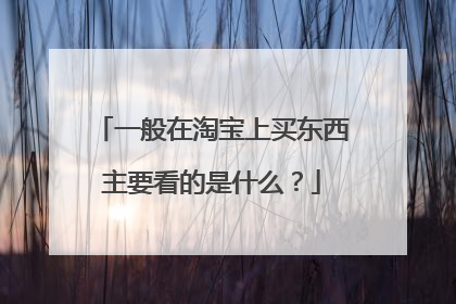一般在淘宝上买东西主要看的是什么？
