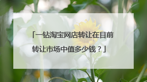 一钻淘宝网店转让在目前转让市场中值多少钱?