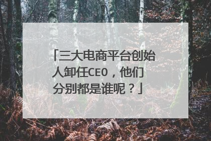 三大电商平台创始人卸任CEO,他们分别都是谁呢?