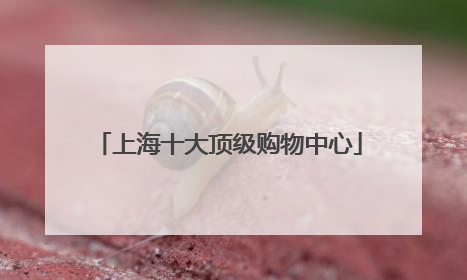上海十大顶级购物中心
