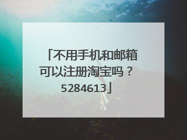 不用手机和邮箱可以注册淘宝吗？5284613