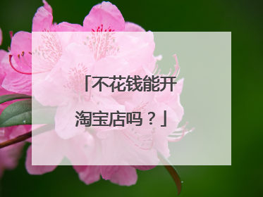 不花钱能开淘宝店吗?