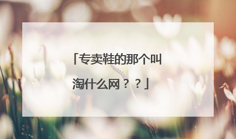 专卖鞋的那个叫淘什么网??