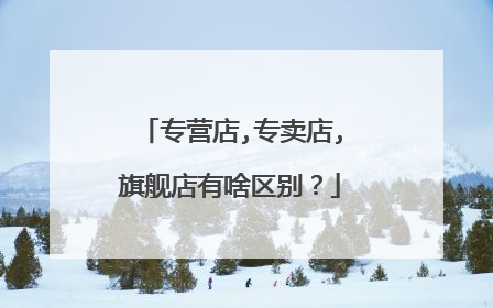 专营店,专卖店,旗舰店有啥区别?