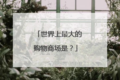 世界上最大的购物商场是?