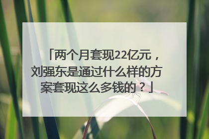 两个月套现22亿元,刘强东是通过什么样的方案套现这么多钱的?