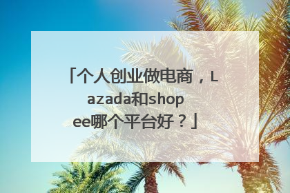 个人创业做电商,Lazada和shopee哪个平台好?