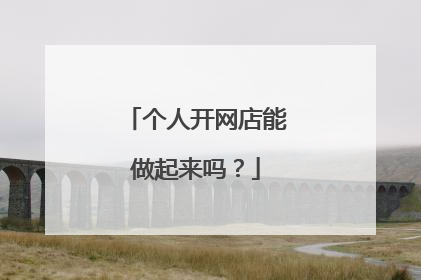 个人开网店能做起来吗?