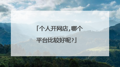 个人开网店,哪个平台比较好呢?