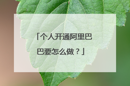 个人开通阿里巴巴要怎么做?