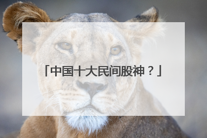 中国十大民间股神?