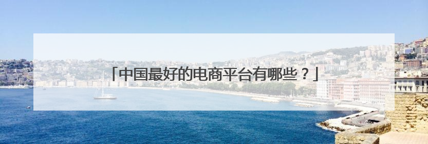 中国最好的电商平台有哪些?