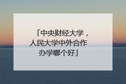 中央财经大学,人民大学中外合作办学哪个好