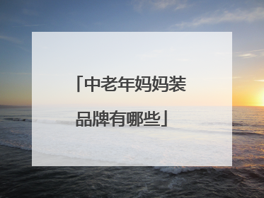 中老年妈妈装品牌有哪些