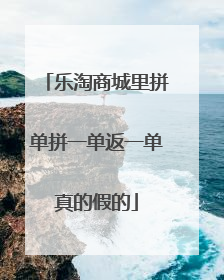 乐淘商城里拼单拼一单返一单真的假的