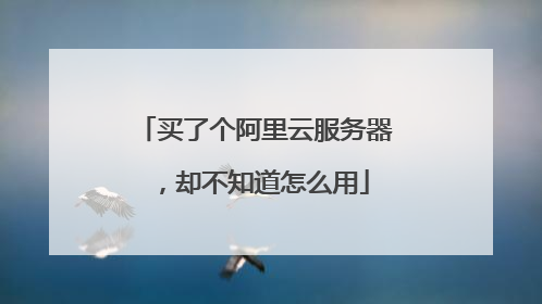买了个阿里云服务器，却不知道怎么用