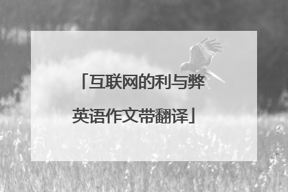 互联网的利与弊英语作文带翻译