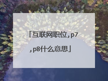 互联网职位,p7,p8什么意思