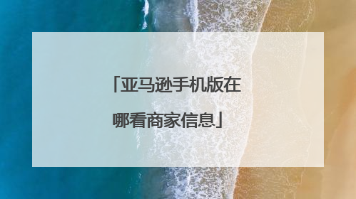 亚马逊手机版在哪看商家信息