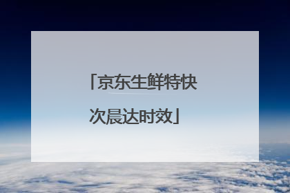京东生鲜特快次晨达时效