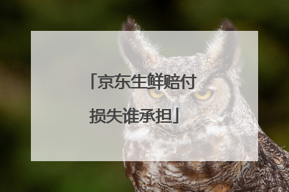 京东生鲜赔付损失谁承担