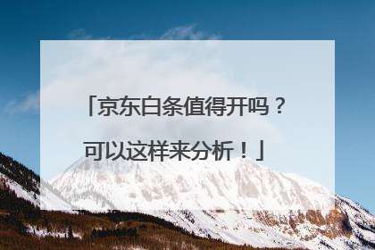 京东白条值得开吗?可以这样来分析!