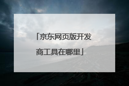 京东网页版开发商工具在哪里