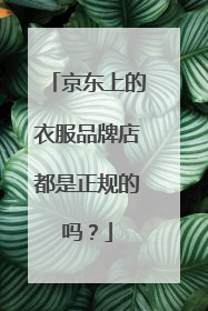 京东上的衣服品牌店都是正规的吗?