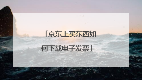 京东上买东西如何下载电子发票