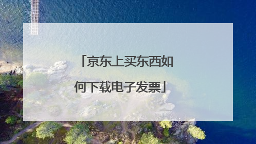 京东上买东西如何下载电子发票