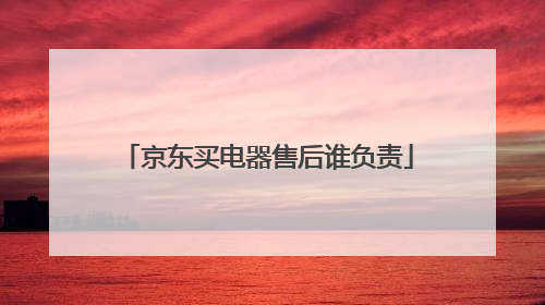 京东买电器售后谁负责