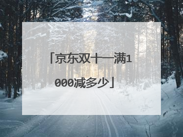 京东双十一满1000减多少