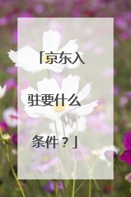 京东入驻要什么条件?